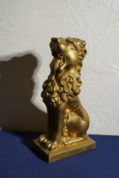 Gold Painted Metal Lion Statue