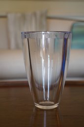 1970s Ward Bennett For Sasaki Sengai Japan Clear Lead Crystal Vase