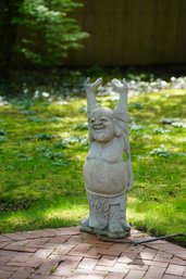 Pleasant Smiling Buddha Garden Statue