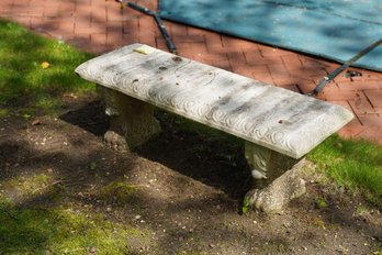 Outdoor Weathered Cement Bench