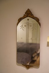 Antique Gilded Style Wood Mirror, 12x30