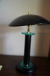 Black Metal Touch Lamp With Glass Accents