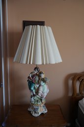 Antique Italian Porcelain Capodimonte Style Figural Table Lamp Depicting A Couple In A Flirtation Pose 1 Of 2