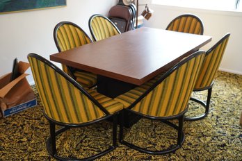 Vintage Bamboo Style Custom Chairs With Stripe Pattern/ Custom Laminated Wood With Bottom Cabinet Storage