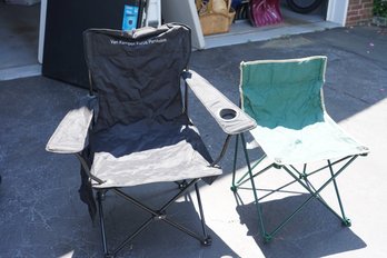 Lot Of 2 Foldable Beach Chairs Wcarry Case!