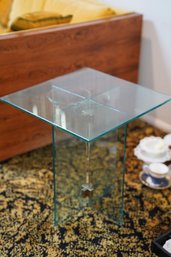 Vintage Square Glass Top/base Side Table