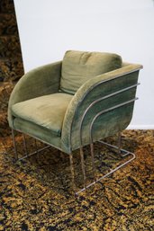 Vintage George Mergenov Chrome Frame Lounge Chair