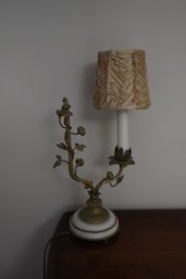 French Style Gilt Metal Floral Design Table Lamp