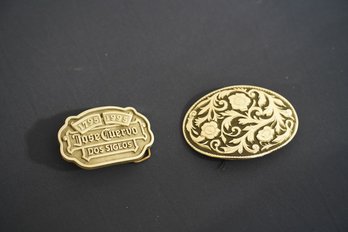 Pair Of Belt Buckles, Flower Design/jose Cuervo