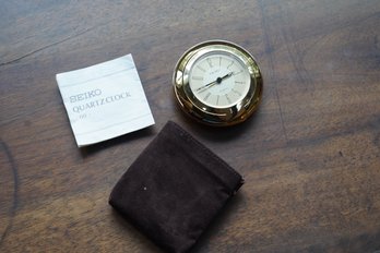 Seiko Quartz Clock With Original Storage Bag