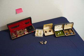 Large Cufflink & Mens Jewelry Lot