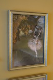 Lovely Framed Reproduction Of Edgar Degas' 'The Star'  - Depicting A Ballerina Performing