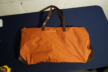 Tumi Orange Nylon Bag With Leather Handles & Trim