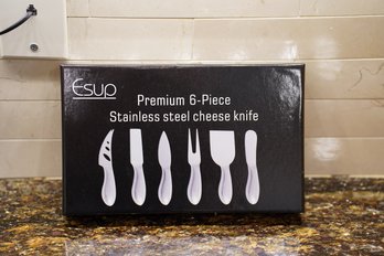 New In Box ESUP Premium 6- Piece Stainless Steel Cheese Knife