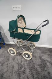 Vintage Dark Green Color Baby Stroller