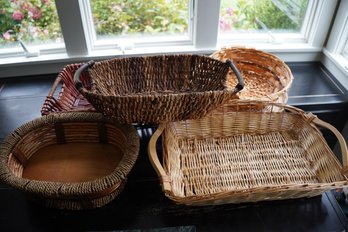 Lot Of Assorted Wicker Baskets