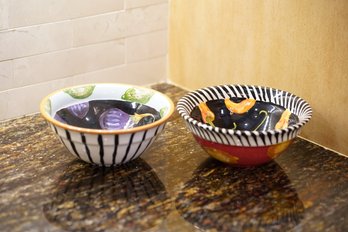 Droll Designs Eggplant And Jalapenos Deisgn Bowl
