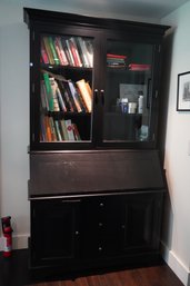 Dark Wood Secretary Style Hutch (items Inside Not Included)