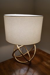 Gold Painted Metal Abstract Sphere Lamp (working)