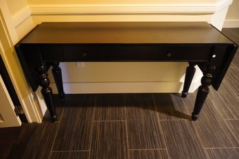 Dark Wood Console Table With 2 Pull Up Leafs