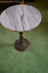 Small Brass Base With Marble Top Side Table