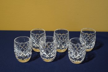 Set Of Six Beautiful Waterford Shot Glasses - Marked To Underside