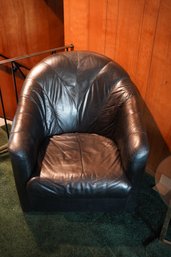 Vintage Black Leather Club Chair