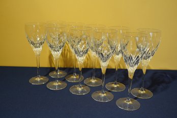 Set Of 10 Da Vinci Etched Crystal Champagne Flutes