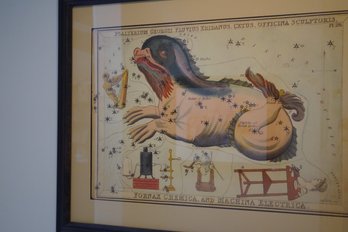 Constellation Cetus Nfiguration Of Cetus And Adjacent Constellations Print, (47.5x36.5 Inches)