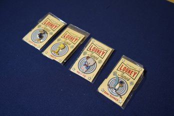 Four Looney Tunes Pins In Original Packaging - Includes Tweety, Road Runner, Daffy Duck, Porky Pig