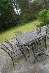 Cast Aluminum Outdoor Table With 8 Chairs (Read Info)