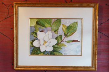 Framed Floral Print - Signed Claire Pescay