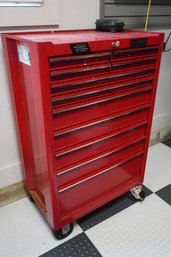 Husky Red Metal Tool Box On Wheels With Key