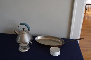 Cookware & Tableware - Includes Copper Bottom Pan, Tea Kettle And Coasters