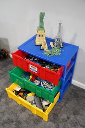 Huge Lot Of Legos In Plastic Drawers