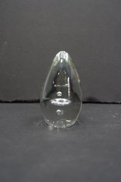 Small Clear Art Glass Paperweight (4 Inches High)