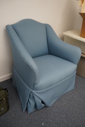 Blue Canvas Style Arm Chair (Great Condition)