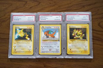 Lot Of 3 Collectible Japanese PSA Graded Pokemon Cards