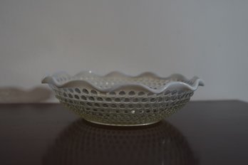 Beautiful Moonstone Opalescent Hobnail Glass Serving Bowl