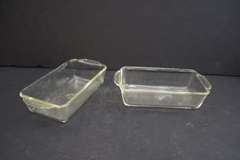 Lot Of 2 Clear Pyrex Bake-ware Casseroles