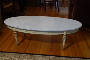 Classical Style Oblong Marble Top Coffee Table