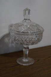 Elegant Footed Crystal Dish With Cover