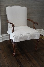 Antique Style Arm Chair With White Wrapping