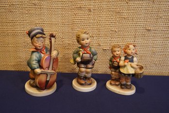 Trio Of Collectible Hummel Figurines - Includes 'Sweet Music' Boy With Cello - Marked To Underside