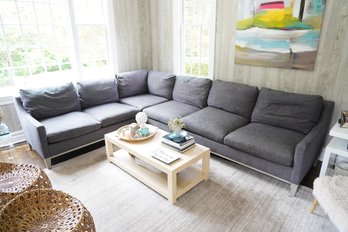 Custom By The Charles Stewart Company Modern Design Sectional Sofa (read Info)