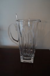 Beautiful Waterford Clear Crystal Pitcher With Stirrer