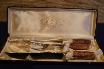 Vintage GH - The Connoisseurs Choice Stag Handled English Cutlery Set In Case