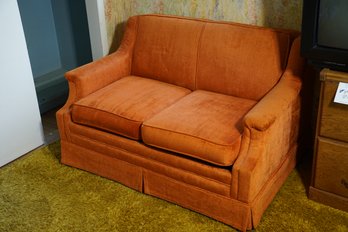 Vintage Med Century Orange Pull Out Bed Love Seat