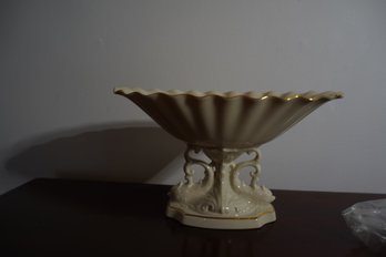 Elegant Lenox Aquarius Footed Centerpiece With 24K Gold Details To Rim And Base