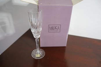 Set Of Four Mikasa Cut Crystal 'Old Dublin' Fluted Champagne Glasses With Box 1 Of 3